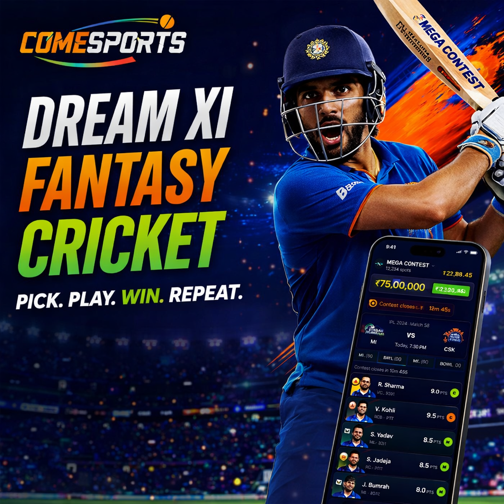 Play Cricket APK Dream XI fantasy cricket ad visual
