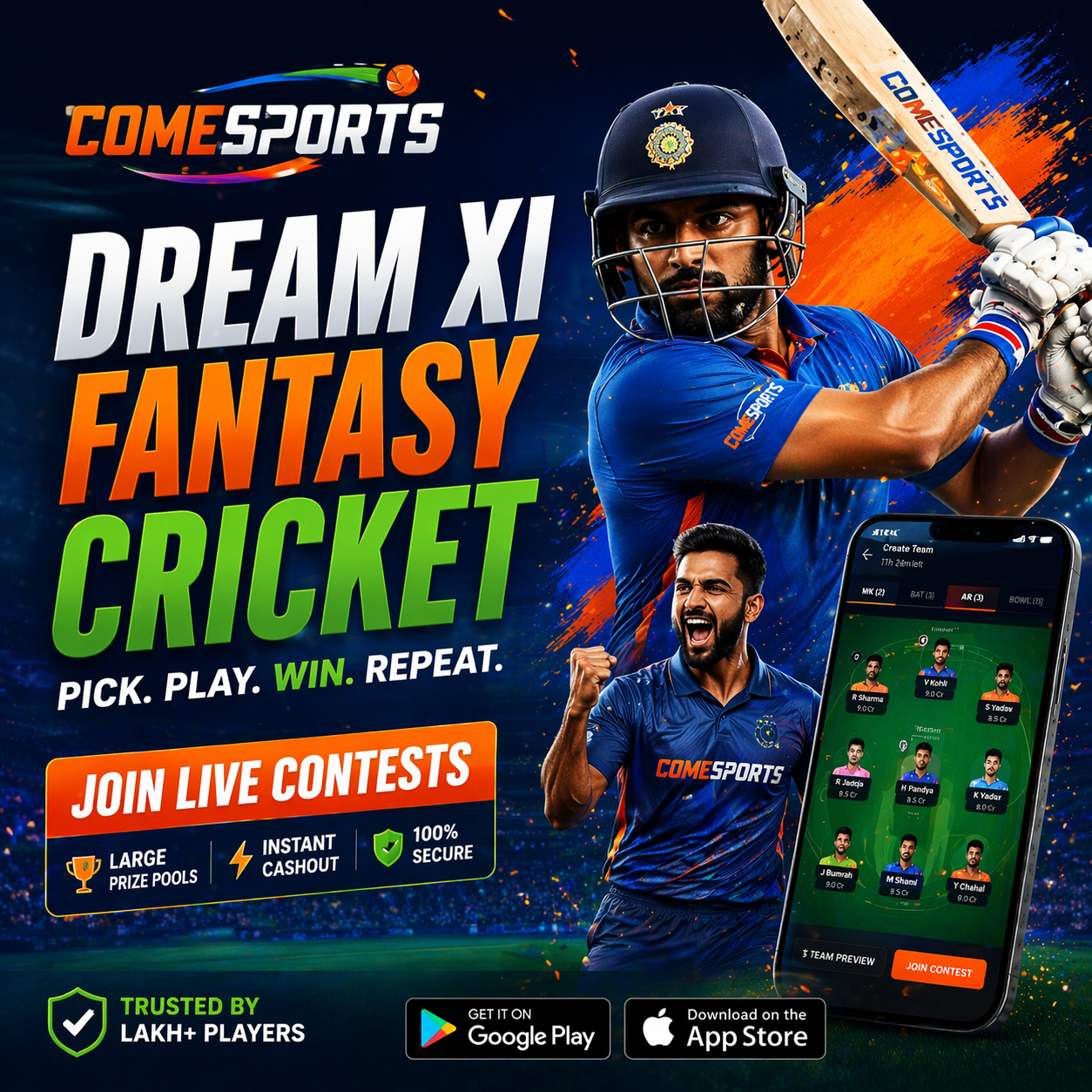 Play Cricket APK fantasy sports main visual